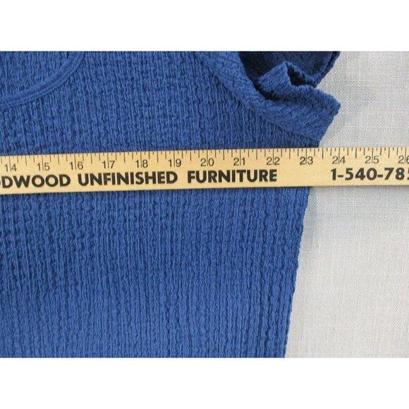 Old Navy Womens Blue Textured Short Sleeve Top Size 3X - Picture 4 of 8